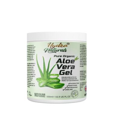 100% Pure Organic Aloe Vera Gel 500ml Made from Freshly Cut Aloe for Face Body Hair Sunburn After Sun Scars Hydrating Cooling Refreshing Vegan Cruelty-free