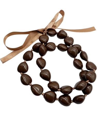 ORALGOS Unique Pearl-Closing Necklace | Brown Pearl Wreath & Leis for Special Ceremonies - Buy Online on GoSupps.com