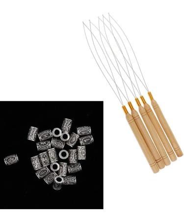 24 Viking Rune Pearls & 5 Hair Extension Needles - DIY Jewelry for Necklaces & Beards - Buy Online on GoSupps.com