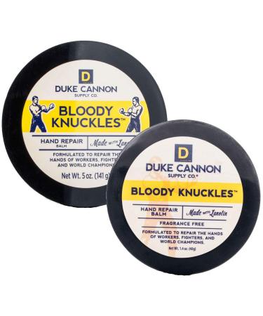 Duke Cannon Supply Co. Bloody Knuckles Hand Repair Balm Set for Men: Net Wt 5oz + 1.4oz