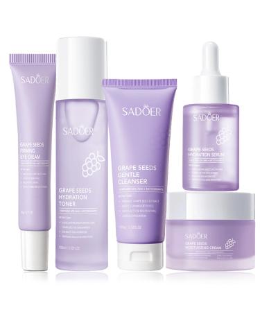 Grape seed skincare set for hydrating and smooth skin