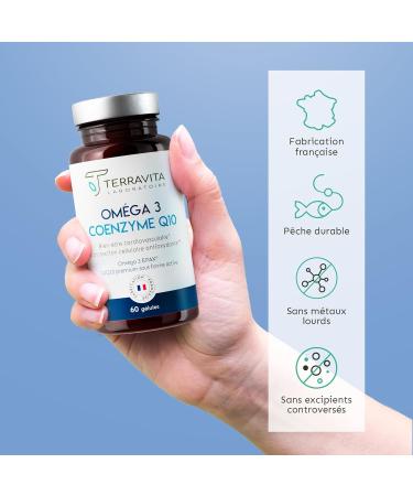 Omega 3 Patented EPAX + Coenzyme Q10 Ubiquinol Kaneka | Wild Fish | Cardiovascular System - Immune - Cerebral | Ultra Low TOTOX | 60 Capsules | Made in France | Terravita - Buy Online on GoSupps.com