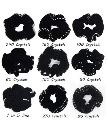SUSULU 9pcs Velvet Hair Scrunchies with Rhinestone Detail - Elastic Hair Ties for Women - Buy Online on GoSupps.com