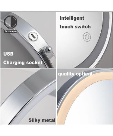 TUSHENGTU Tri-Color 10X Magnifying Makeup Mirror | Height-Adjustable T840-C-10X - Buy Online on GoSupps.com