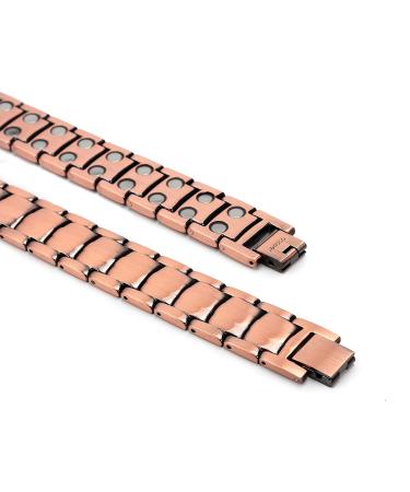 NORTH RING 99.9% Pure Copper Magnetic Bracelet - 3000 Gauss for Men - Adjustable Length & Double-Row Strong Magnets - Buy Online on GoSupps.com