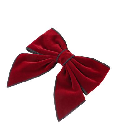minkissy Bow Hairpin Hair Ornaments for Women Hair Bows Barrettes Hair Bowknot Clips Hair Accessories for Women Wedding Fairy Hair Accessories Valentines Girl Bow Tie Decorate Velvet Cloth 15x14x2.5cm Claret