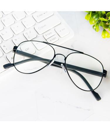 Kokobin Vintage Metal Frame Reading Glasses - Aviator Toad Style Anti Blue Light Unisex Computer Glasses (Black 2.0) - Buy Online on GoSupps.com