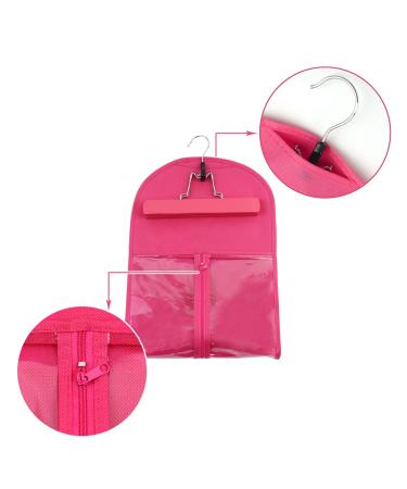 2-Piece Wig Storage Bags with Wooden Hangers - Portable Dustproof Hair Extensions Storage (Black & Pink) - Buy Online on GoSupps.com