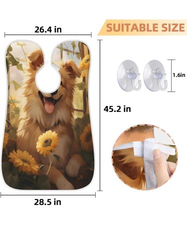 Beard Bib Apron - Happy Dog Beard Hair Catcher for Men | Ideal Father's Day & Christmas Gift with 2 Suction Cups - Buy Online on GoSupps.com