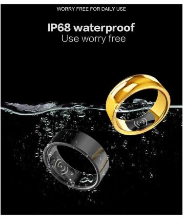 FYOBOT Smart Ring - Health Monitor for Men & Women | Thermometer Blood Pressure Heart Rate & Sleep Tracking | IP68 Waterproof Silver - Buy Online on GoSupps.com