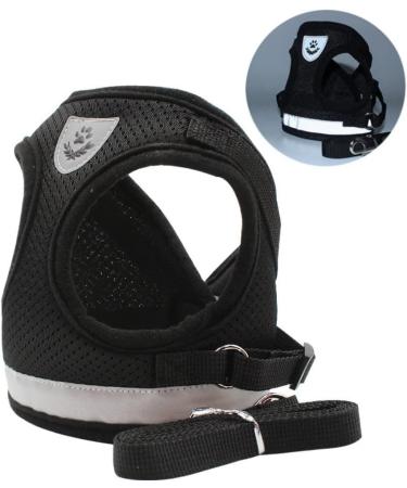 Dog Harness Dog Vest Harness Adjustable Reflective Breathable Soft Padded Pet Vest Harnesses Chest Harness for Small Medium Dogs and Cats- Easy Control for Outdoor Walking (Black-L) Black(L) - Buy Online on GoSupps.com