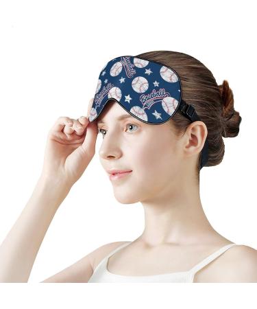 Light-Blocking Baseball Stars Sleep Mask for Women - Comfortable & Adjustable Eye Cover - Buy Online on GoSupps.com