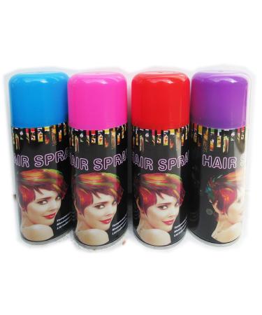 Temporary Hair Color Removable 4 cans per pack assorted color 2.5 oz each For party events blue red pink green Random Color 2.5 Fl Oz (Pack of 4) - Buy Online on GoSupps.com