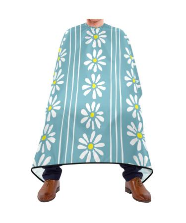 Waterproof Barber Cape -daisy pattern on blue Cheetah Haircut Bib for Men Unisex Hair Cutting Cape(8rp1a)