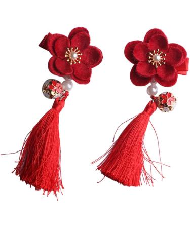 FRCOLOR 3 Pairs Hair Clip for Chinese Clothes Chinese Hair Clip Hair Clips Wedding Hair Clip Asian Hair Clip Tassel Barrettes Tiara for Tiara Child Classic Tassel Clip Red - Buy Online on GoSupps.com