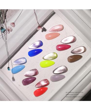 WOONEKY 2 Pcs Beautiful Nail Gel Chameleon Cat Eye UV Polish Gel UV LED Nail Gel Polish Nail Polish Gel - Buy Online on GoSupps.com