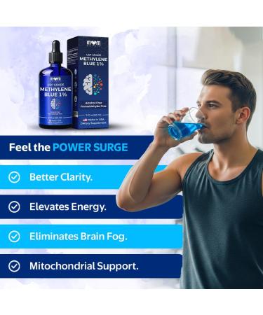 Methylene Blue Pharmaceutical Grade - USP Grade 1% Solution Third-Party Tested Brain Health Dietary Supplement for Humans - No Formaldehyde Alcohol Free - Made in USA - 60 ml 2 oz - Buy Online on GoSupps.com