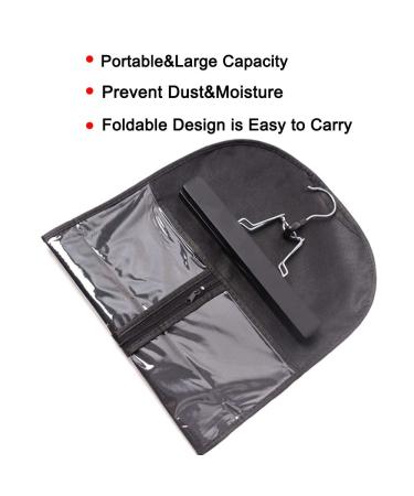 2 Pack Hair Extension Storage Bag with Hanger - Portable Wig Bags for Human Hair Extensions - Black (Pack of 2) - Buy Online on GoSupps.com