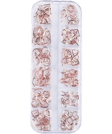 Artistic Nail Studs Rose Gold Hollow Nail Stickers Nail Art DIY Geometry Circle Decoration Manicure Decor Nail Art Christmas - Buy Online on GoSupps.com