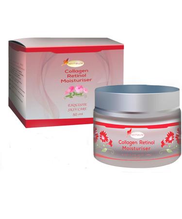 Sweet Willow Collagen Retinol Moisturiser With Vitamin C Hyaluronic Acid Marine Collagen Silk Powder For Maximum Hydration & Silky Smooth Skin - Stimulate Cell Regeneration and Collagen Production Restore Elasticity and Improve Radiance for a More Youthfu