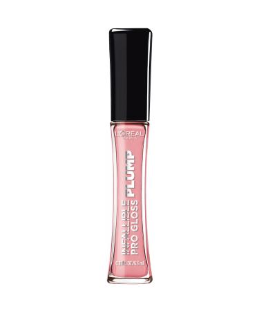 L'Or al Paris Cosmetics Infallible Pro Gloss Plump Lip Gloss with Hyaluronic Acid  Long Lasting Plumping Shine  Lips Look Instantly Fuller and More Plump  Flush  0.21 fl. oz. 1 Count 0.21 Fl Oz (Pack of 1) 601 Rosy Flush