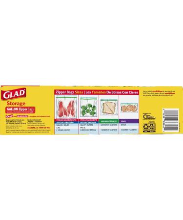 Glad Zipper Food Storage Plastic Bags - Gallon Size - 200 Count (50 Count x 4 Pack) - Package May Vary - Buy Online on GoSupps.com