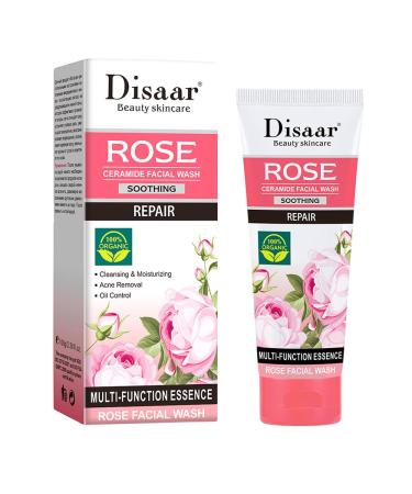 DISAAR Beauty Rose Ceramide Facial Wash Soothing Repair Cleansing Moisturizing Acne Removal Face Oil Control 100g/3.38fl.oz