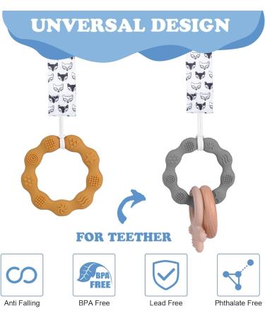 Aolso Silicone Dummy Clips Adapter 4pcs - Baby Pacifier Holder & Teething Toy Straps - Buy Online on GoSupps.com