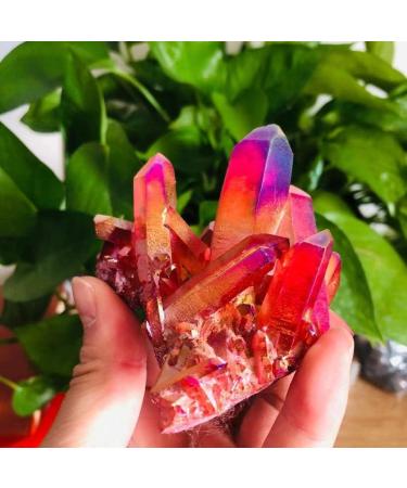 100g-200g Small Size Natural Red Aura Quartz Crystal Stone Geode Cluster 1pc Suitable for Home HOMEZHOU (Color : 1pc 145g-180g) - Buy Online on GoSupps.com