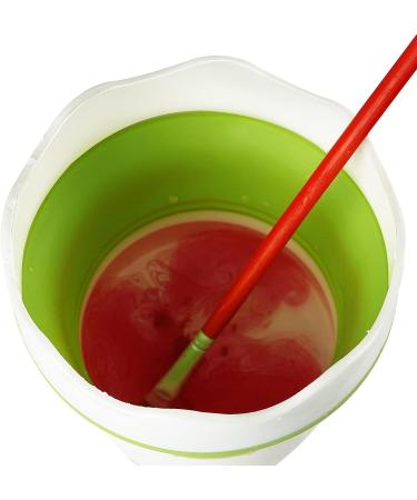 Fivtyily Portable Collapsible Paint Brush Washer with Holder - Green | Perfect for Watercolor, Acrylic, Oil Painting - Buy Online on GoSupps.com