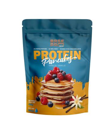 Protein Pancake and Waffle Mix | with Whey Protein | No Added Sugar | Base Pro Nutrition | 25g of Protein | Just Add Water | 450g | Made in Canada | Healthy Pancake Mix | (450g Vanilla) Vanilla 450 g (Pack of 1)