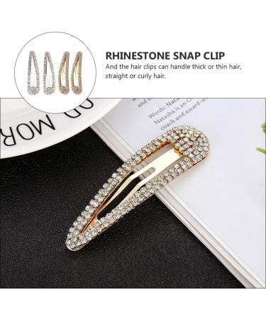 KALLORY 4pcs Rhinestone Bb Clip Rhinestones Wedding Headpiece for Bride Glitter Snap Clip Manicure - Buy Online on GoSupps.com