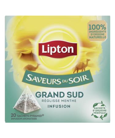 SONDEY Pack of 6 units *** LIPTON Evening Flavors Southern Infusion Licorice Mint 20 sachets 32g *** (6 units per carton) ***