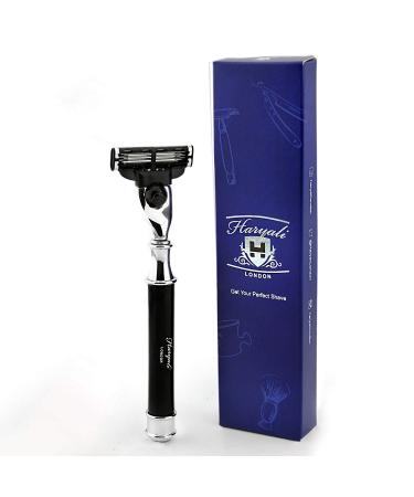 Premium selection triangular razor in black men's shaving classic for perfect shaving