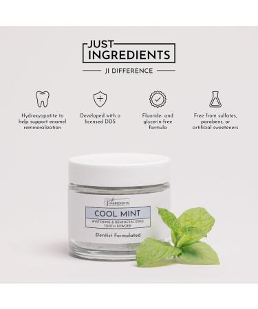 Just Ingredient Remineralizing Tooth Powder 2 Pack Fluoride-Free Natural Whitening Toothpaste Powder for Enamel Support Sensitive Teeth & Fresh Breath Vegan Clean Ingredients - Buy Online on GoSupps.com