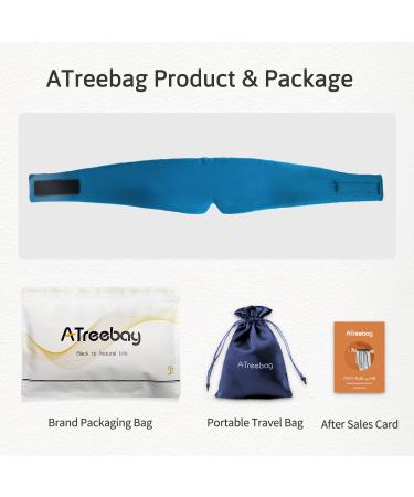 ATreebag Mulberry Silk Sleep Mask for Men & Women - Adjustable Blackout Eye Cover in Peacock Blue - Ideal for Sleep, Travel, Yoga - Large Size - Buy Online on GoSupps.com
