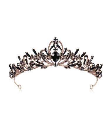 Lovelyshop Royal Crystal Pricess Wedding AlloyTiara Headpiece for Wedding Prom Birthday Rose Gold