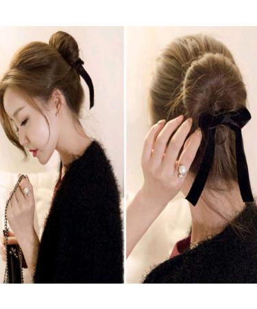 8-Piece Hair Bun Accessories Set | Donut Maker & Styling Tools for Girls - Black Pink & Blue - Buy Online on GoSupps.com