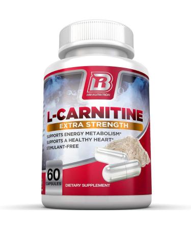 BRI L-Carnitine - 1000mg Premium Quality L Carnitine Amino Acid | Stimulant Free Metabolism Booster for Weight Loss, Athletic Performance, Stamina and Heart Health - 60 Vegetable Cellulose Capsules 60 Count (Pack of 1)