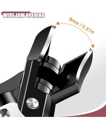 2024 Upgrade Nail Clippers for Men - Heavy Duty Thick Nail Cutters with Wide Jaw & Catcher | Mess-Free Ultra Sharp Fingernail Clippers for Seniors - Black - Buy Online on GoSupps.com