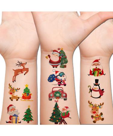 Hohamn 240 PCS Christmas Temporary Tattoos for Kids  20 Sheets Christmas Holiday Fake Tattoos for Girls Boys Xmas Party Gifts Crafts Decoration