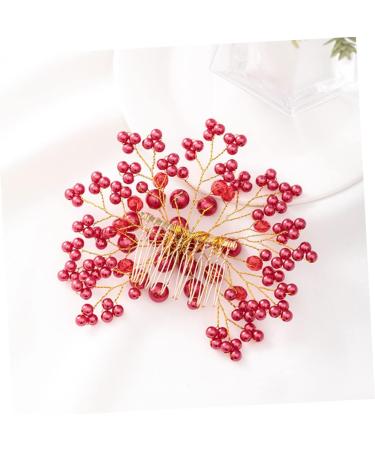 MAGICLULU 1pc Bridal Haircombs Rhinestone Haircombs Hair Combs Red Haircombs for Women Pearl Haircombs - Buy Online on GoSupps.com