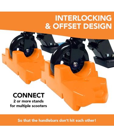 50 Strong Scooter Stand - Interlocking Offset Base - Fits Most Scooters - Stable & Secure - Orange - Buy Online on GoSupps.com