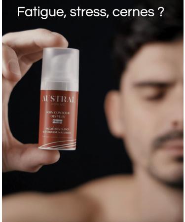 AUSTRAL Homme - Eye Contour Care - Organic Anti-Dark Circles Care for Men - Reduces wrinkles and puffiness - Fights the effects of fatigue and time - Made in France - 15 ml - Buy Online on GoSupps.com