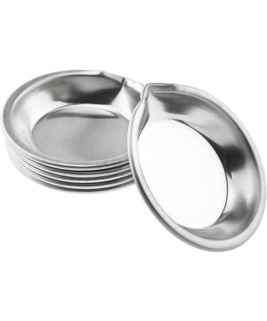 E-outstanding Makeup Palette - Small Round Stainless Steel (5 cm) | Set of 6 for Beauty & Travel - Buy Online on GoSupps.com