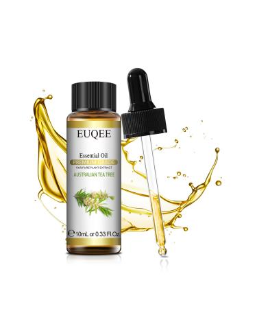 EUQEE Australian Tea Tree Essential Oil 10ml Natural Australian Tea Tree Oils 100% Pure Aromatherapy Essential Oils for Diffusers for Home Relax Candle Making Australian Tea Tree 10.00 ml (Pack of 1)