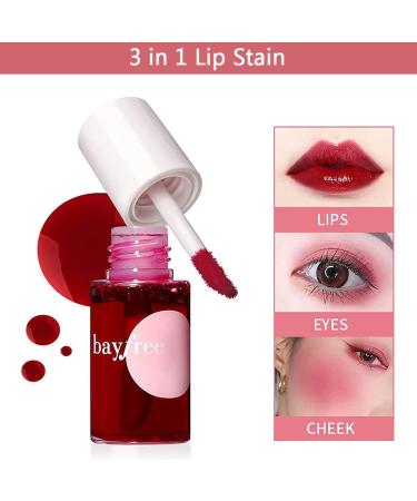 2 Pack Lip Tint Stain Mini Liquid Lipstick Set - Long Lasting Korean Makeup for Lips and Cheeks - Watermelon & Cherry Shades - Buy Online on GoSupps.com