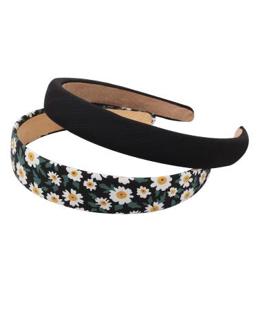 6PK Assorted Non Slip Headbands for Women and Girls - Flower, Pearl, Twisted Designs in Black and White Solid Colors - Buy Online on GoSupps.com