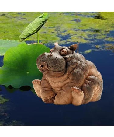 Nanga Bawa Animal Fountain Spitter Carp and Hippo Garden Water Feature Statue Pond Sprinkler Resin for Swimming Pool Spitter Ornaments ation Brown 16x12x10cm - Buy Online on GoSupps.com