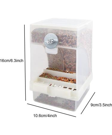 Komunj Transparent Food Dispenser for Budgies Canaries Nymphensitties & Finches Durable Seed Container - Buy Online on GoSupps.com
